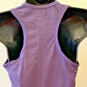 NIKE fit dry banded bottom nylon tank top SMALL 4-6 smoky plum purple racerback